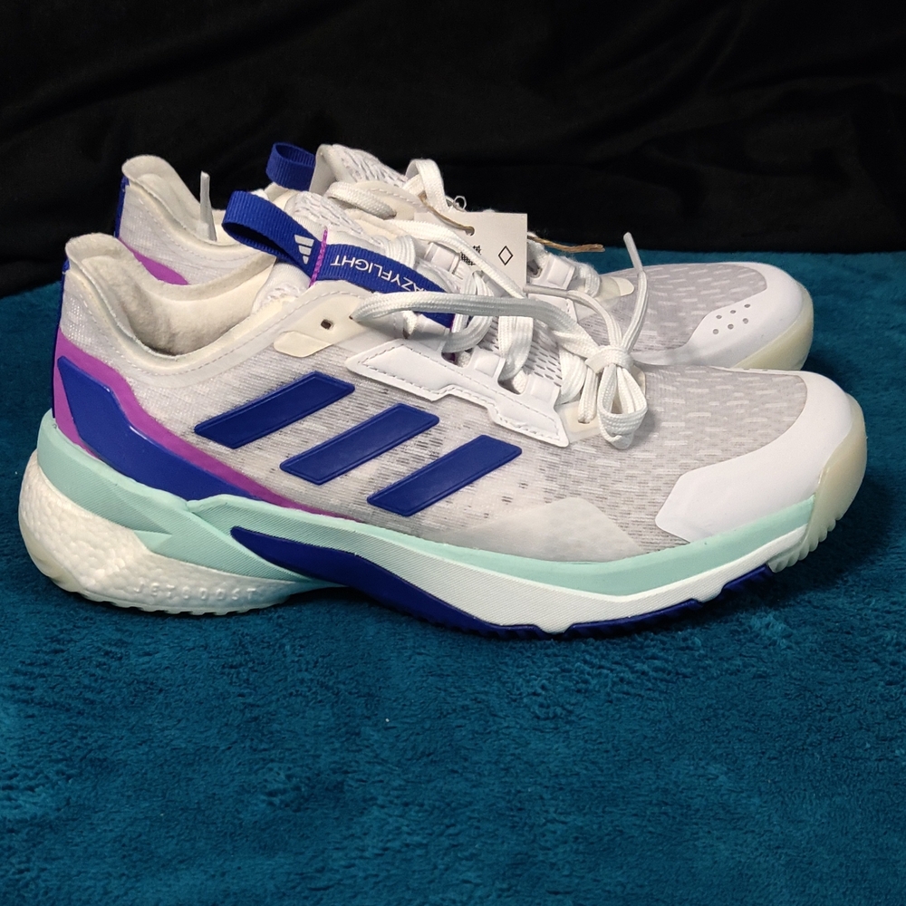 Adidas Women's Crazyflight 5 Size 6 Cloud White/Lucid Blue/Flash Aqua IF9262